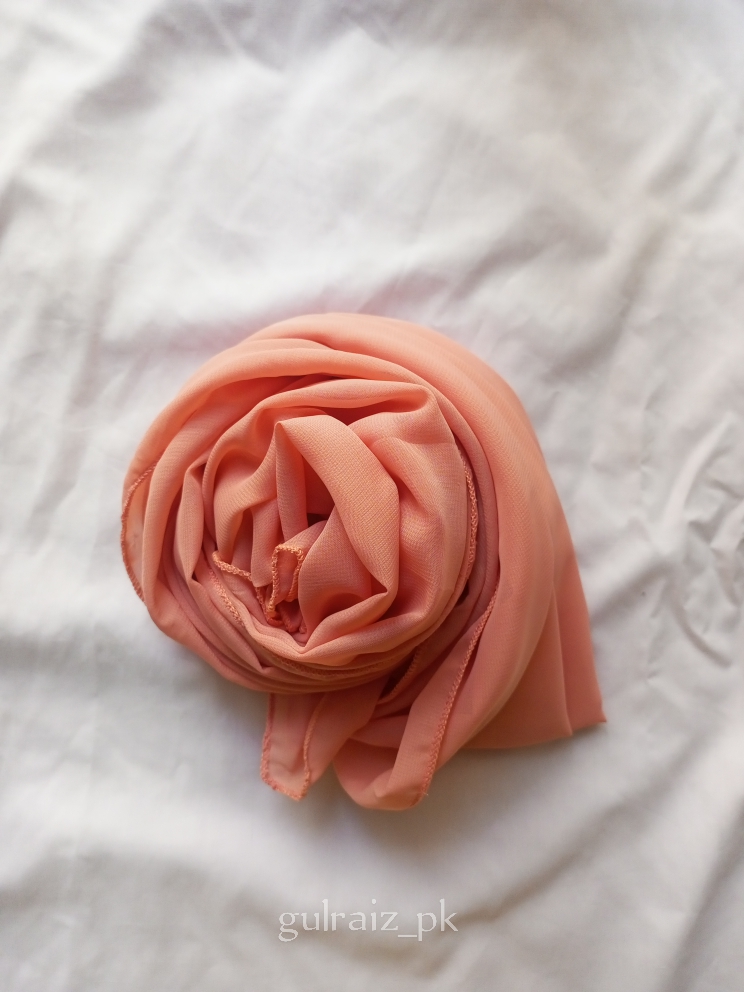 Georgette Chiffon Peach Scarf